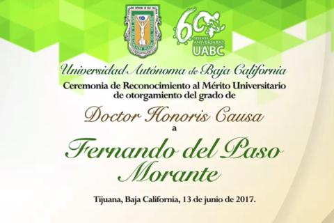 Ceremonia de reconocimiento de Doctor Honoris Causa a Fernando del Paso Morante